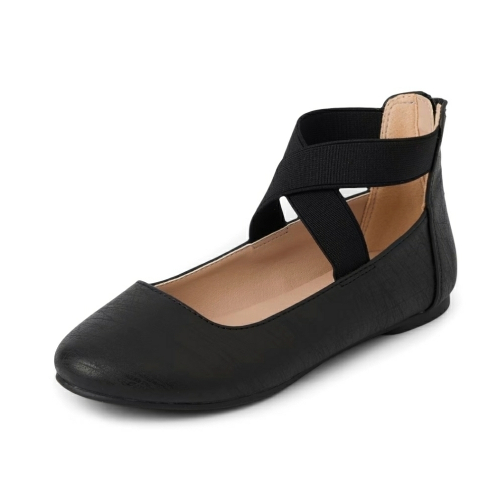 BLACK DRESS SHOES WITH CRISS CROSS STRAPS NWT